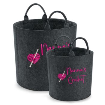 Personalised Crochet Storage Bag With Name And Design, Two Sizes, 3 of 5