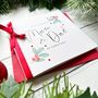 Mum And Dad Mistletoe Christmas Card, Customisable, thumbnail 3 of 5