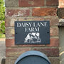 Personalised Dairy Cow Slate House Number Sign, thumbnail 1 of 2