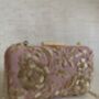 Pink Handcrafted Raw Silk Rectangular Clutch, thumbnail 8 of 10