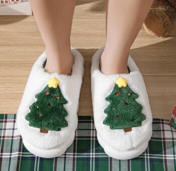 Cosy Christmas Tree Slippers, 2 of 4