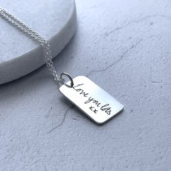 Sterling Silver Handwriting Pendant, 2 of 4