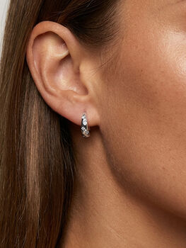 Gold Or Silver Hoop Earrings, Women's Star Jewellery Gift, 3 of 4