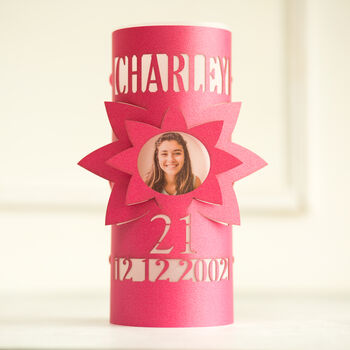 21st Birthday Lantern Photo Centrepiece Personalised, 4 of 10