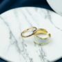 Two Piece Adjustable Band Gold Plated Band Ring Set, thumbnail 2 of 3
