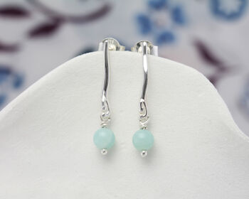 Aventurine Sterling Silver Earrings, 3 of 6