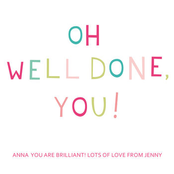 Congrats 'Oh Well Done, You!' Congratulations Card, 4 of 4
