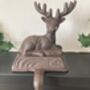 Cast Iron Reindeer Stocking Holder Xmas Mantel Hanger, thumbnail 7 of 7
