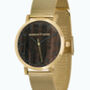 Classic Gold Stainless Steel Unisex Wood Watch, thumbnail 6 of 9