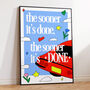 The Sooner It’s Done, The Sooner It’s Done” Floral Vintage Car Art Print, thumbnail 1 of 4