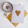 Handmade Gold Leaf Heart Valentines Love Card, thumbnail 4 of 7