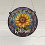 Sunflower Personalised Stained Glass Effect Suncatcher, thumbnail 1 of 7