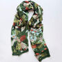 Green Floral Lightweight Scarf Gift For Her, thumbnail 4 of 12
