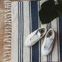 French Stripe Cotton Woven Rug, thumbnail 1 of 3