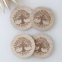 Set Of Four Tree Of Life Engraved Coasters, thumbnail 5 of 5