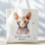 Personalised Tote Bag Cat With Love Hearts. 20 Different Breeds, thumbnail 4 of 12