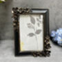 Floral Black And Gold Aged Photo Frame Freestanding 6x4, thumbnail 2 of 10
