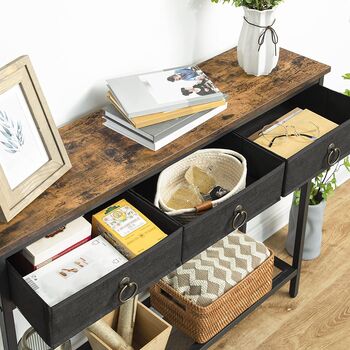 Console Table Slim Sofa Table With Three Drawers, 4 of 9