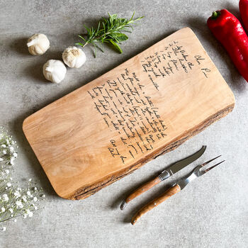 Engraved Handwritten Family Recipe Cheese Board, 7 of 8