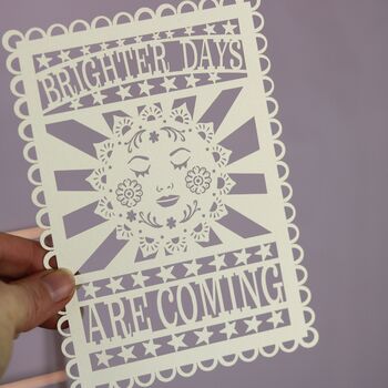 Brighter Days Are Coming A6 Papercut Postcard, 3 of 6