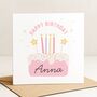 Personalised Birthday Cake Card For Daughter, Granddaughter, Goddaughter, thumbnail 1 of 8
