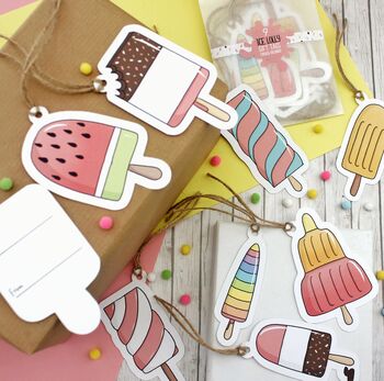 Illustrated Ice Lollies Gift Tags, Large, 5 of 10