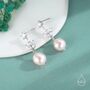Sterling Silver Cz And Genuine Freshwater Pearl Drop Earrings, thumbnail 3 of 11