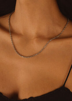 Anchor Chain Necklace Silver Minimal Gift, 4 of 5