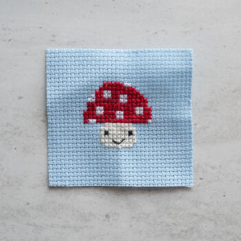 Kawaii Toadstool Mini Cross Stitch Kit, 8 of 9
