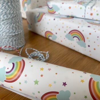 Rainbow Gift Wrapping Paper Or Gift Wrap Set With Card, 2 of 11
