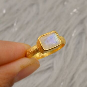 Rainbow Moonstone Gold Ring, 2 of 12
