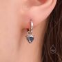 Sterling Silver Mystic Black Trillion Cut Cz Hoop Earrings, thumbnail 6 of 9