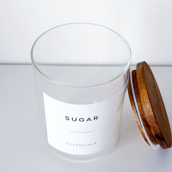 Tea, Coffee, Sugar Jars Set Of Three Acacia Jars, 7 of 9