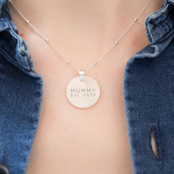 Sterling Silver And Shell Personalised Mummy Necklace, 4 of 8
