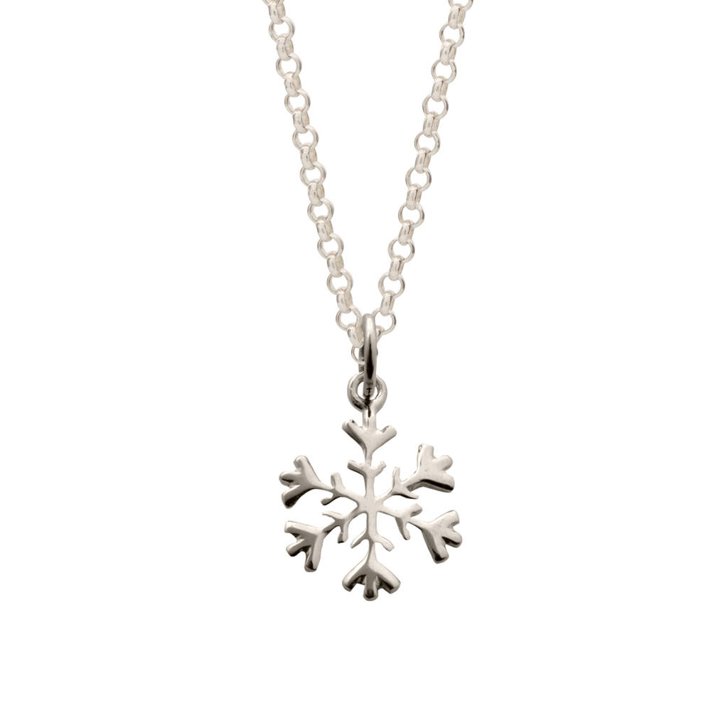 Snowflake Charm Necklace With Personalised Message Card By Lily Charmed