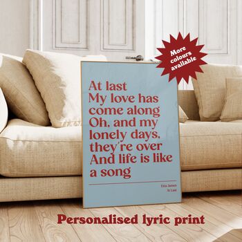 Personalised Custom Lyric Print, 2 of 11