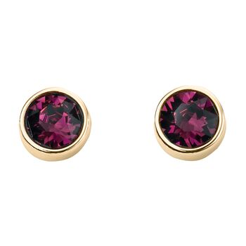 18ct Gold Plated February Birthstone Stud Earrings, 4 of 8