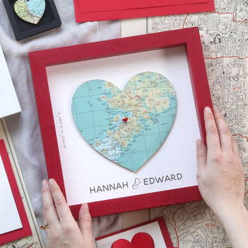 Where It All Began Personalised Map Heart Print Gift, 6 of 12