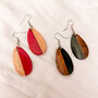 Modern Boho Wood And Resin Teardrop Earrings, thumbnail 1 of 3