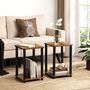 Set Of Two – Two Tier End Side Table With Storage Shelf, thumbnail 1 of 8