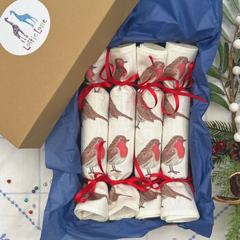 Christmas Robins Linen Napkin Crackers, 7 of 10