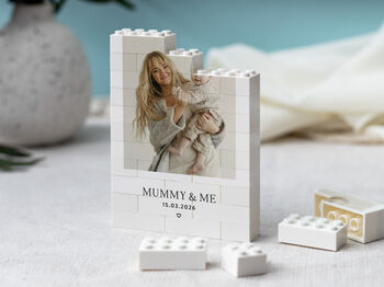 Personalised Mummy And Me Photo Block Keepsake With Date, First Mother's Day And New Mum Gift, 8 of 12