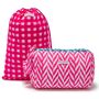 Quilted Wash Bag | Neon Pink, thumbnail 3 of 3