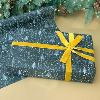 Woodland Green Christmas Wrapping Paper, 6 of 11