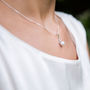 Silver Loop And Drop Pearl Necklace, thumbnail 2 of 3