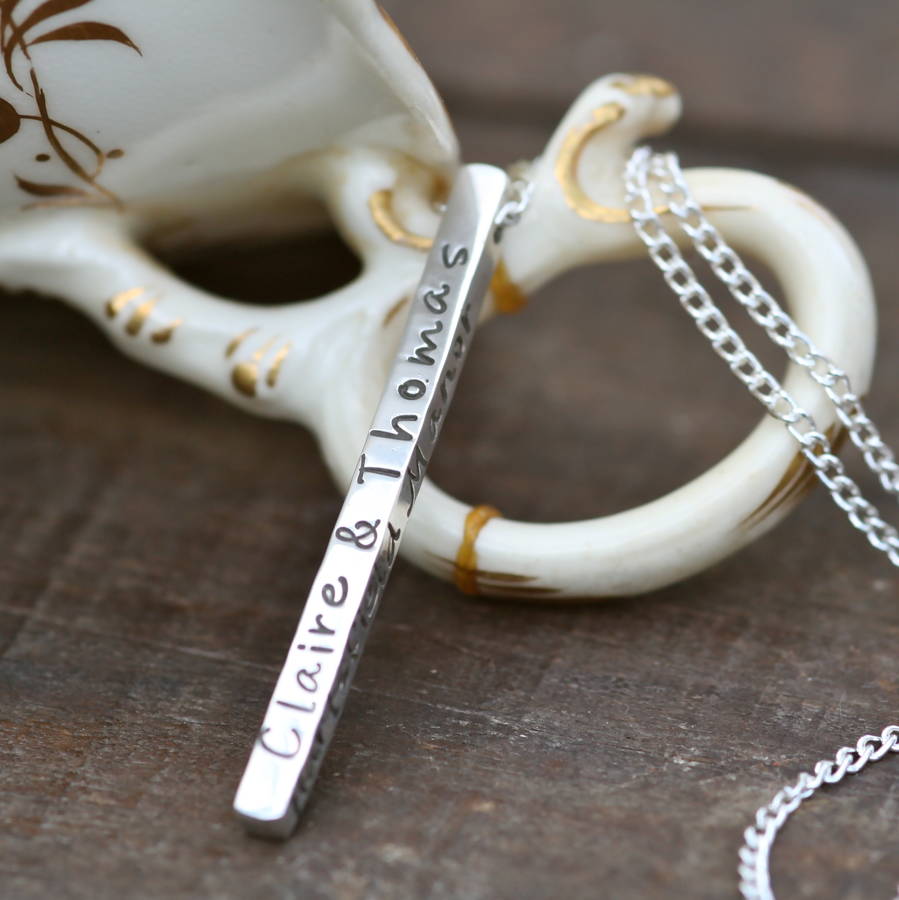 Personalised Silver Bolt Necklace By Joulberry