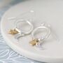 Moon And Star Gold Plated Hoop Drop Earrings, thumbnail 2 of 3