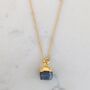September Birthstone Necklace, Sapphire, Gold Plated, thumbnail 2 of 5