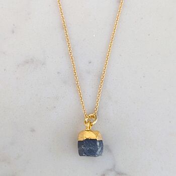 September Birthstone Necklace, Sapphire, Gold Plated, 2 of 5
