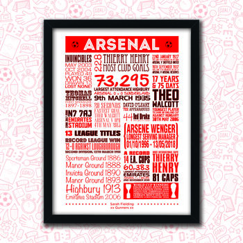 Arsenal Football Club Personalised Print, 5 of 5